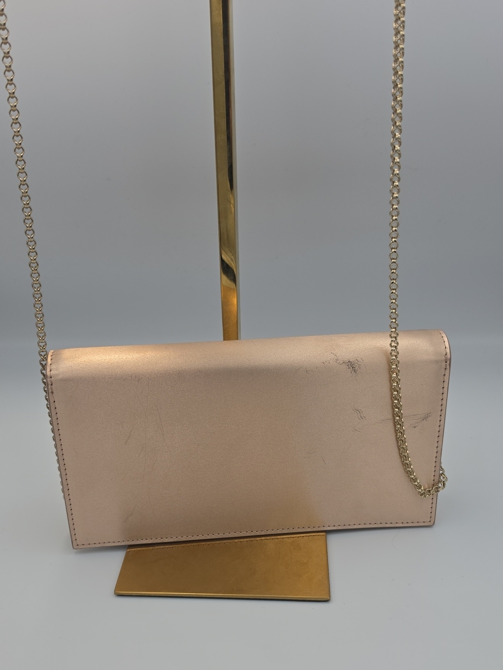 Christian Louboutin Loubi54 Gold Satin/Leather Small Crossbody (VERY GOOD)COA✨️ - Picture 14 of 16